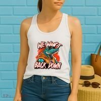 Retro We WonT Back Down Blue And Orange Gator Women's Tank Top thumb 2