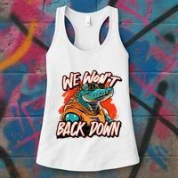 Retro We WonT Back Down Blue And Orange Gator Women's Tank Top thumb 3