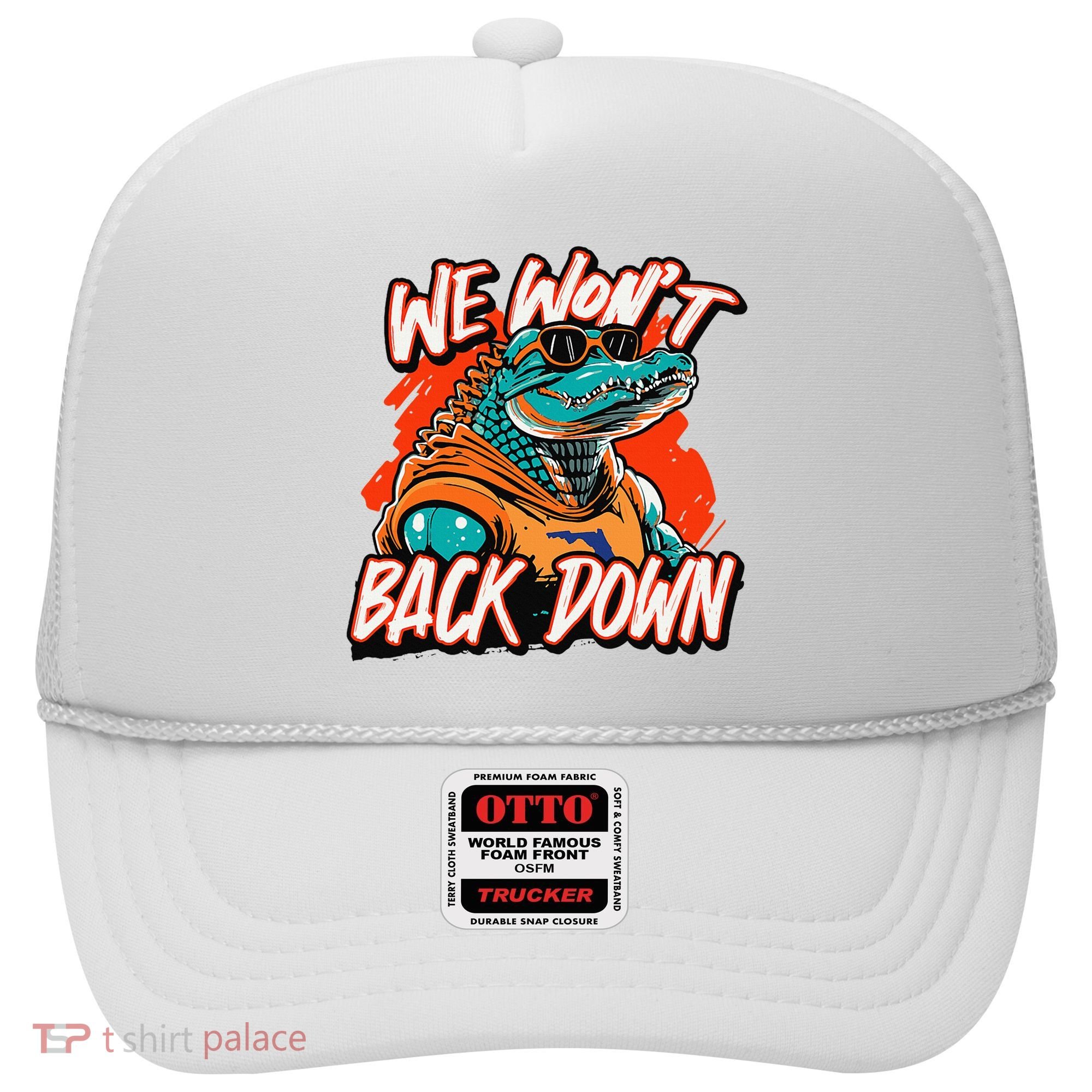 Retro We WonT Back Down Blue And Orange Gator Hat