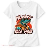 Retro We WonT Back Down Blue And Orange Gator Women's T-Shirt thumb 0
