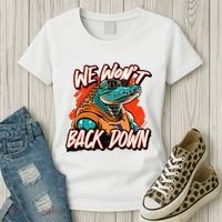 Retro We WonT Back Down Blue And Orange Gator Women's T-Shirt thumb 3