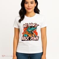 Retro We WonT Back Down Blue And Orange Gator Women's T-Shirt thumb 4