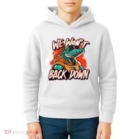 Retro We WonT Back Down Blue And Orange Gator Kids Hoodie thumb 4