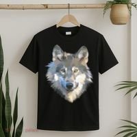 Realistic White Wolf, Realistic Animal Print With Colors Premium T-Shirt thumb 2