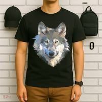 Realistic White Wolf, Realistic Animal Print With Colors Premium T-Shirt thumb 6