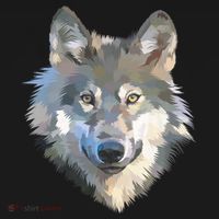 Realistic White Wolf, Realistic Animal Print With Colors Premium T-Shirt thumb 7