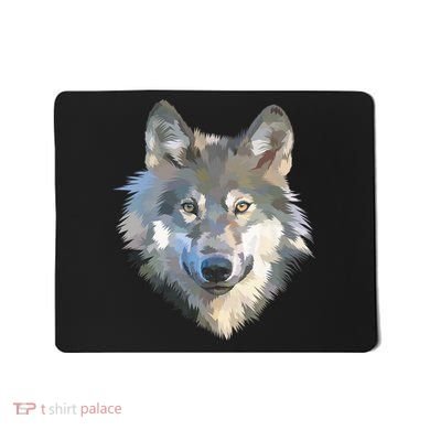 Realistic White Wolf, Realistic Animal Print With Colors Premium Mousepad