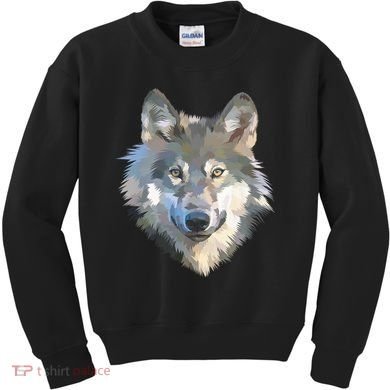 Realistic White Wolf, Realistic Animal Print With Colors Premium Kids Sweatshirt