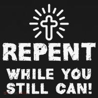 Repent While You Still Can! Christian (White) Doggie Tank thumb 4