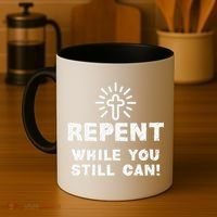 Repent While You Still Can! Christian (White) Coffee Mug thumb 4