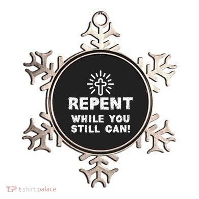 Repent While You Still Can! Christian (White) Ornament