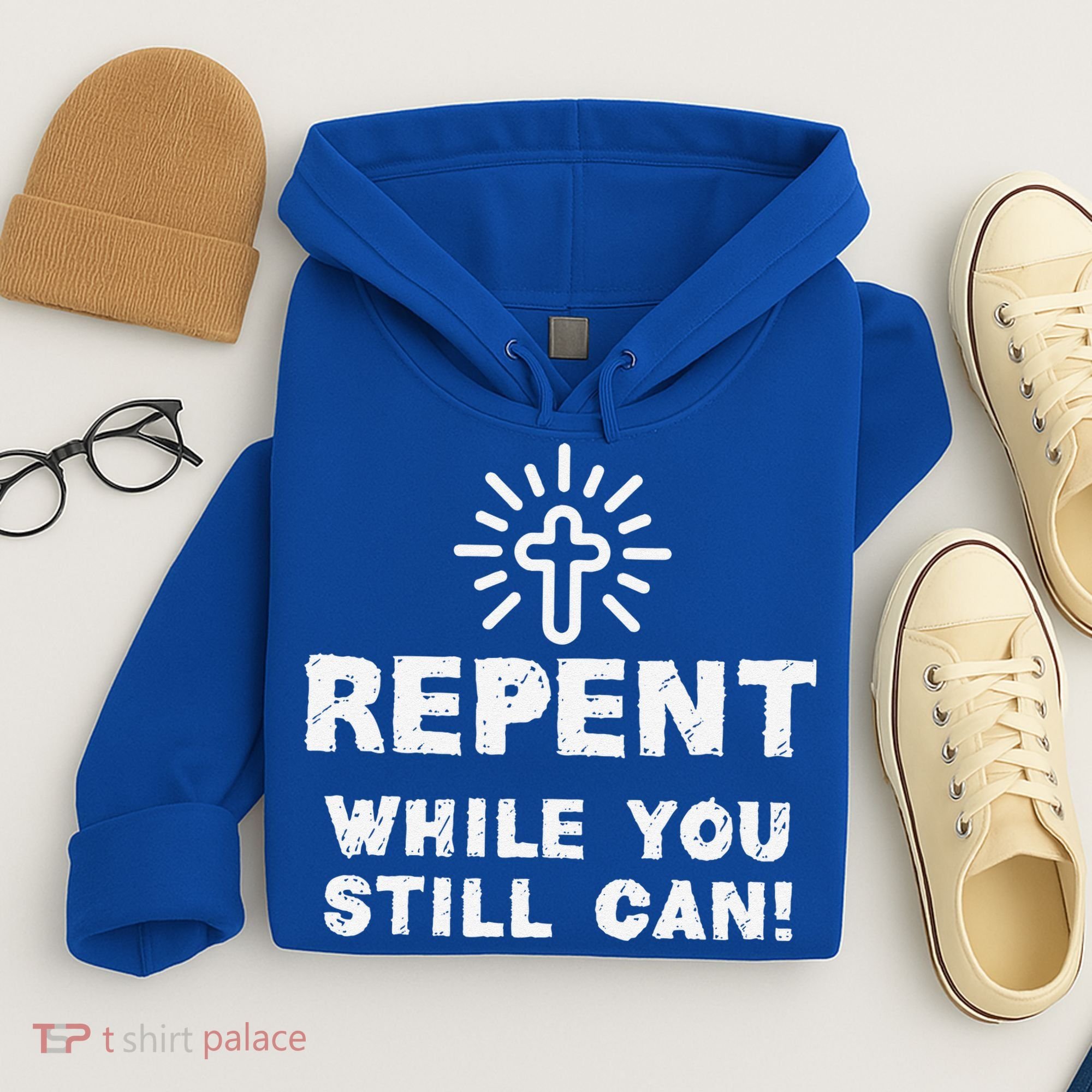 Repent While You Still Can! Christian (White) Hoodie