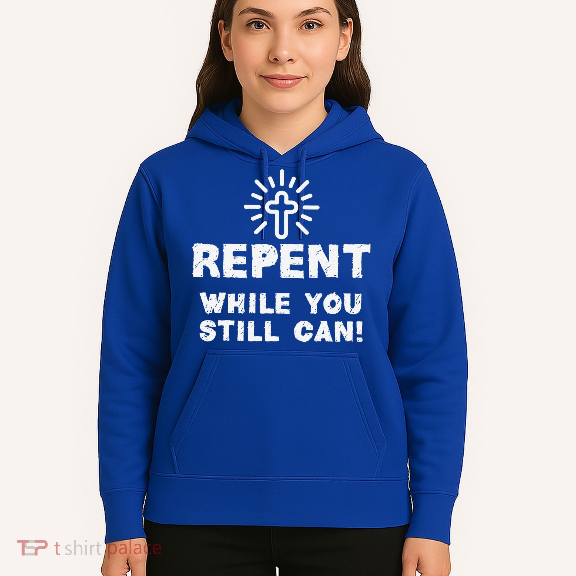 Repent While You Still Can! Christian (White) Hoodie