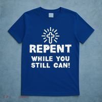 Repent While You Still Can! Christian (White) T-Shirt thumb 5