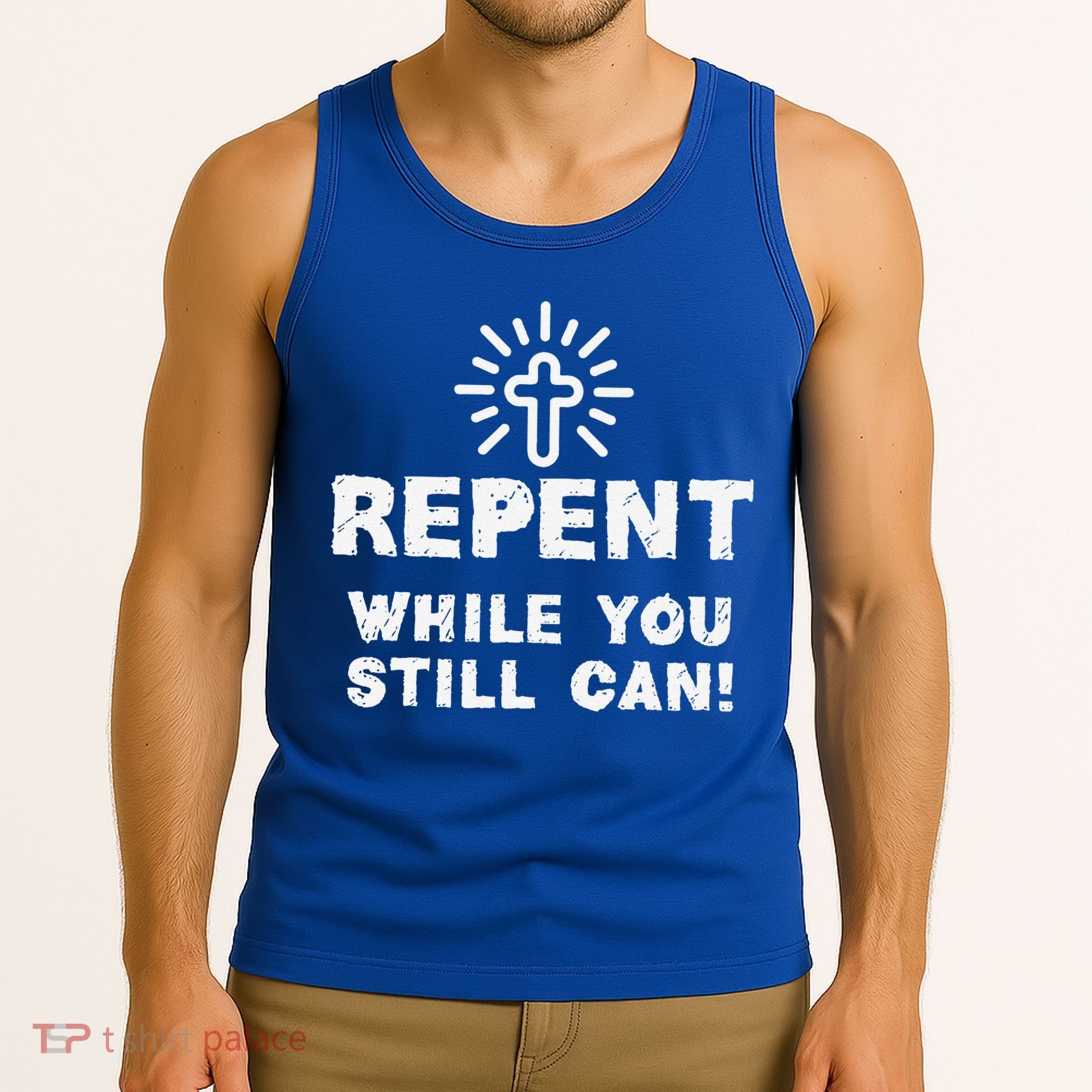 Repent While You Still Can! Christian (White) Tank Top