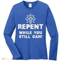Repent While You Still Can! Christian (White) Women's Long Sleeve Shirt thumb 0