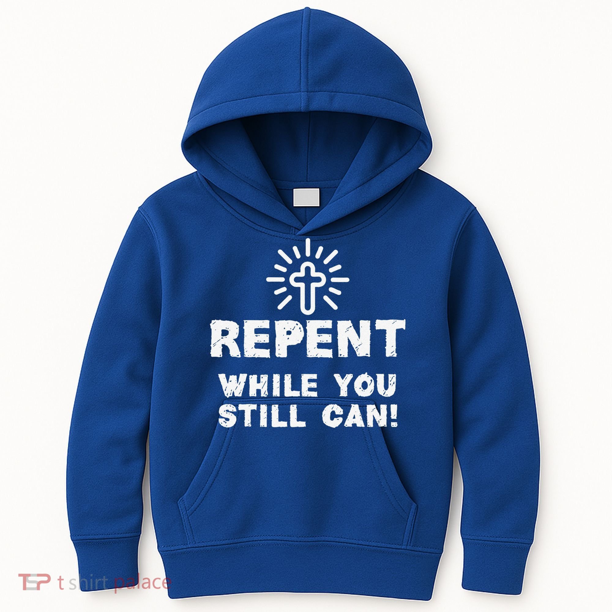 Repent While You Still Can! Christian (White) Kids Hoodie