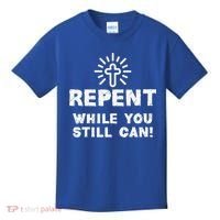 Repent While You Still Can! Christian (White) Kids T-Shirt thumb 0