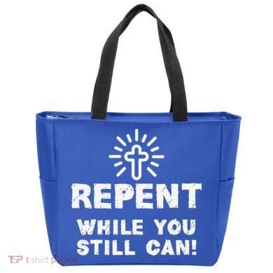 Repent While You Still Can! Christian (White) Tote Bag