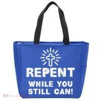 Repent While You Still Can! Christian (White) Tote Bag thumb 0