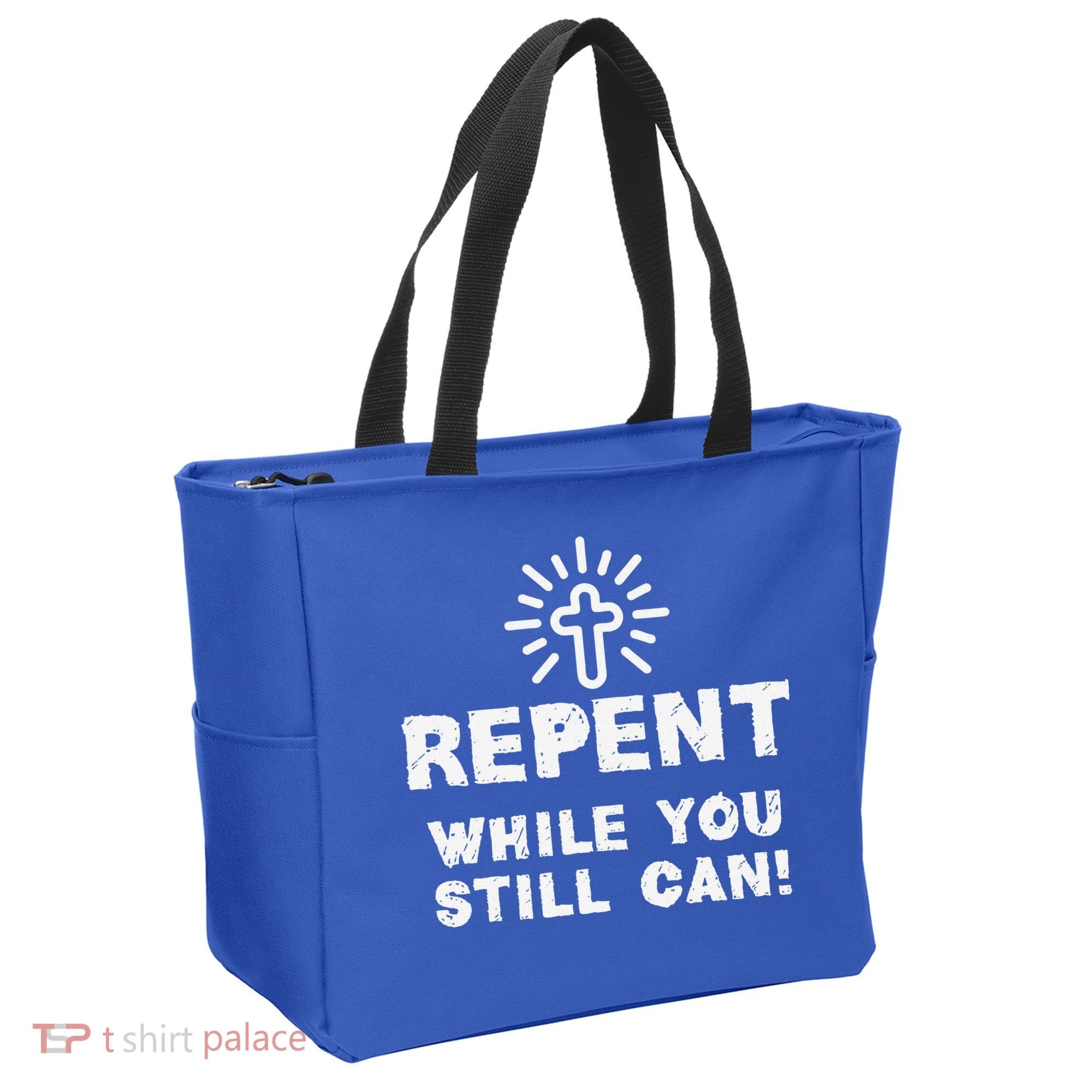 Repent While You Still Can! Christian (White) Tote Bag