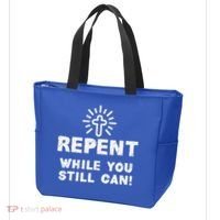 Repent While You Still Can! Christian (White) Tote Bag thumb 3