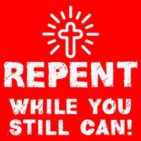 Repent While You Still Can! Christian (White) Santa Hat thumb 1