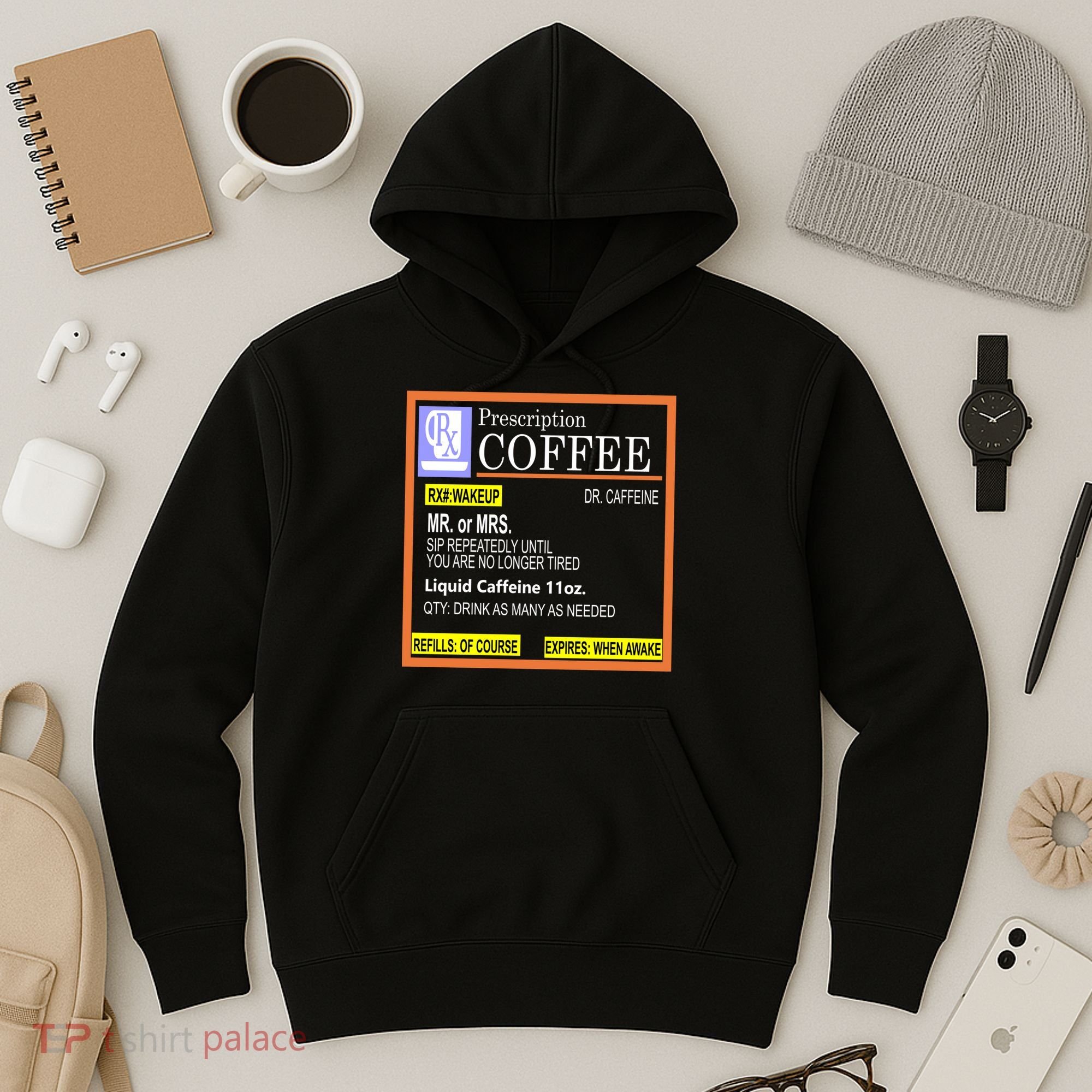 Rx Prescription Coffee Dr Caffeine Funny Hoodie