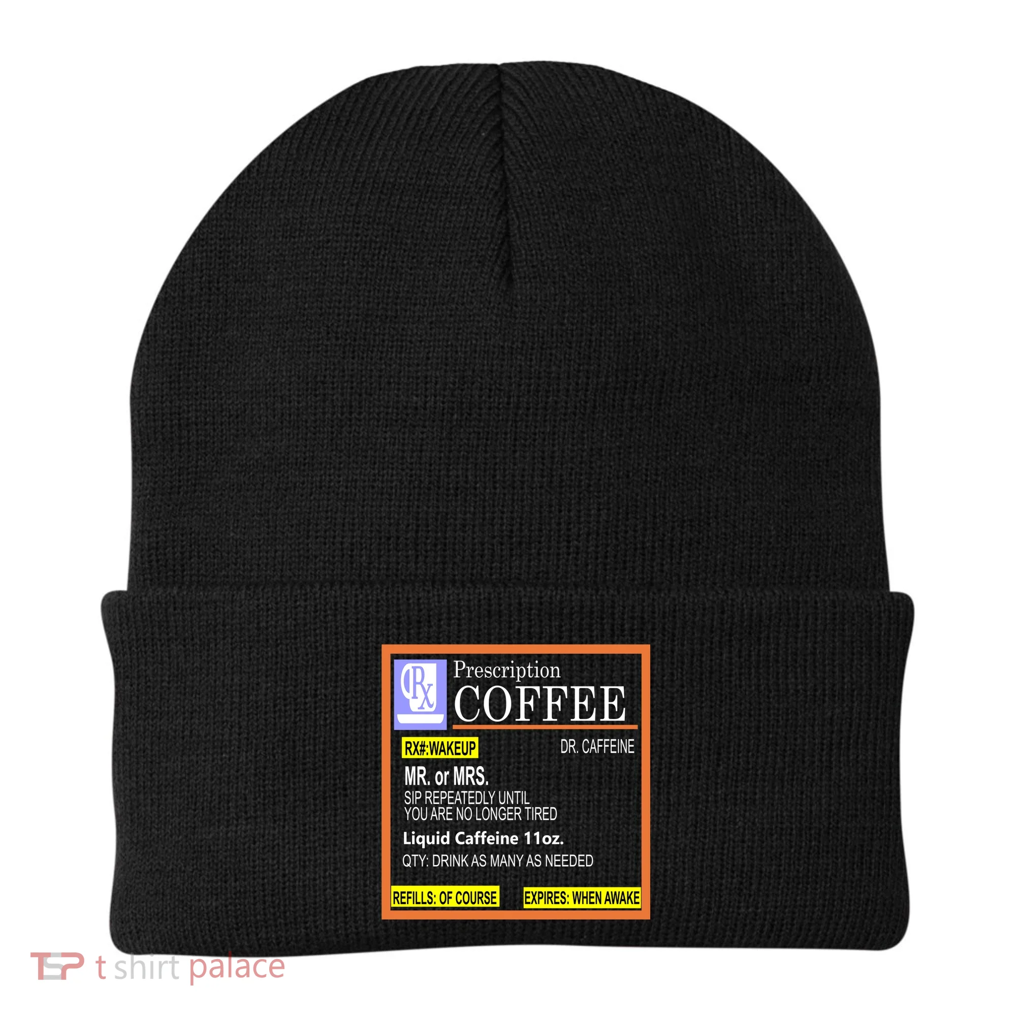 Rx Prescription Coffee Dr Caffeine Funny Beanie