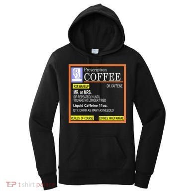 Rx Prescription Coffee Dr Caffeine Funny Women's Hoodie