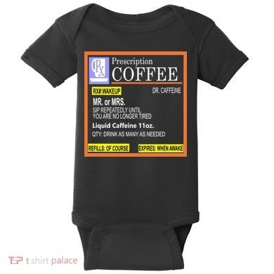Rx Prescription Coffee Dr Caffeine Funny Baby Bodysuit