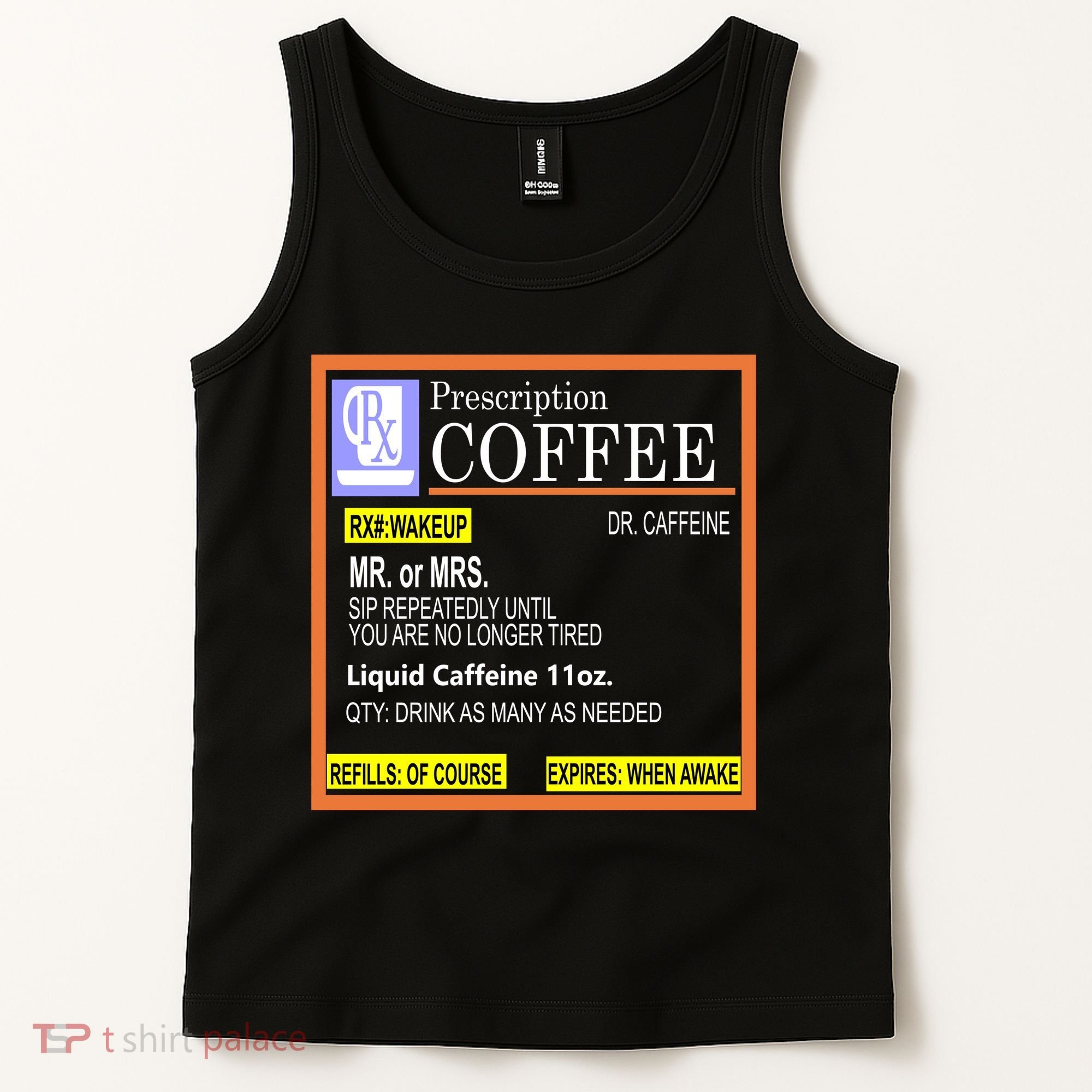 Rx Prescription Coffee Dr Caffeine Funny Tank Top