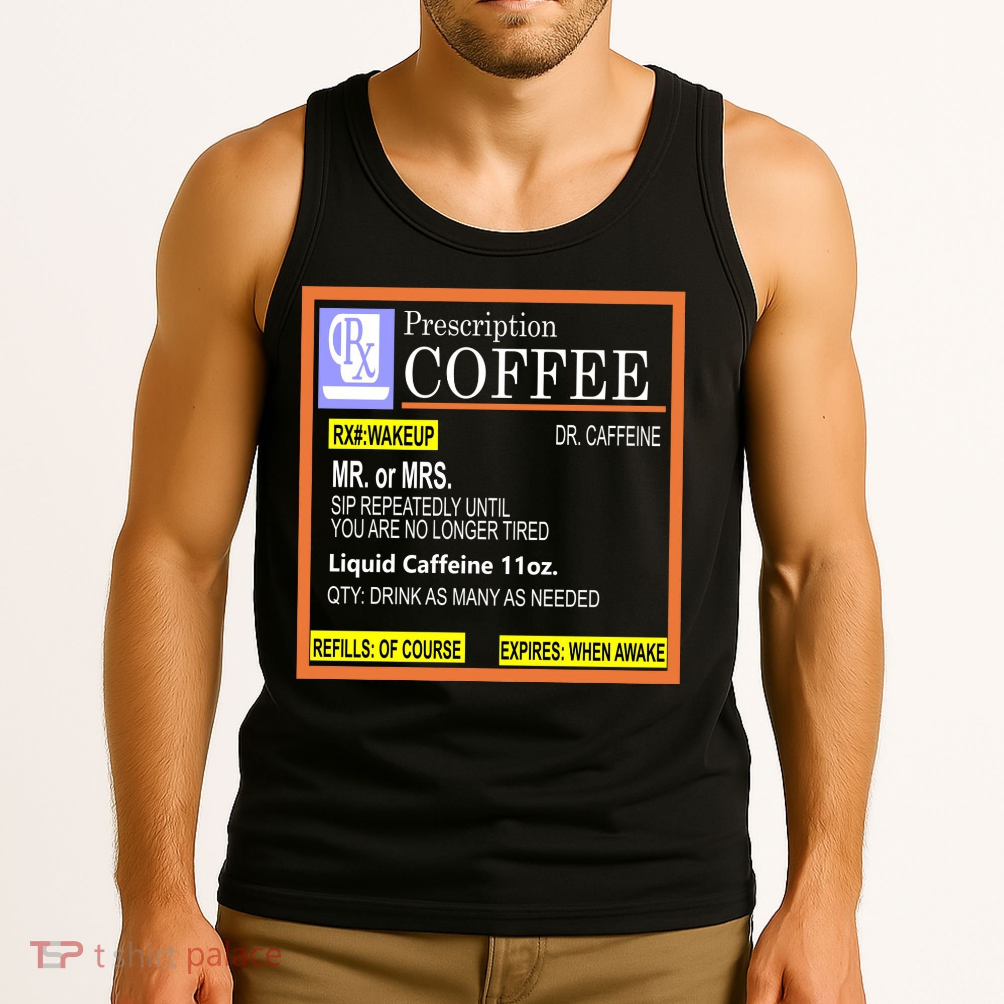 Rx Prescription Coffee Dr Caffeine Funny Tank Top