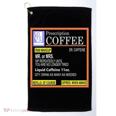 Rx Prescription Coffee Dr Caffeine Funny Golf Towel