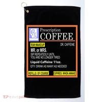 Rx Prescription Coffee Dr Caffeine Funny Golf Towel thumb 0