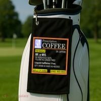 Rx Prescription Coffee Dr Caffeine Funny Golf Towel thumb 2