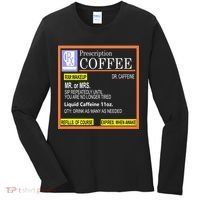 Rx Prescription Coffee Dr Caffeine Funny Women's Long Sleeve Shirt thumb 0