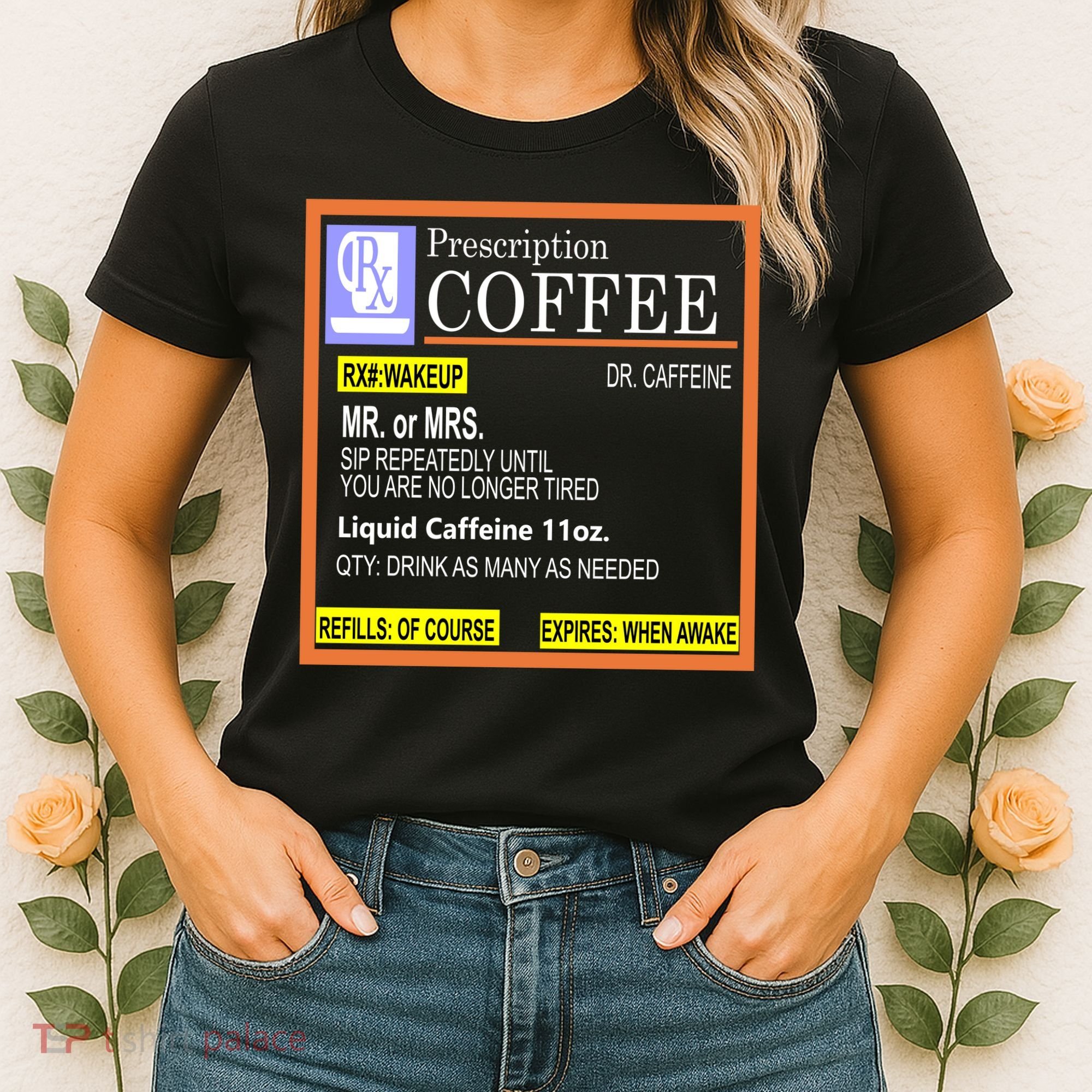 Rx Prescription Coffee Dr Caffeine Funny Women's T-Shirt