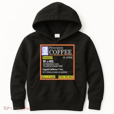Rx Prescription Coffee Dr Caffeine Funny Kids Hoodie