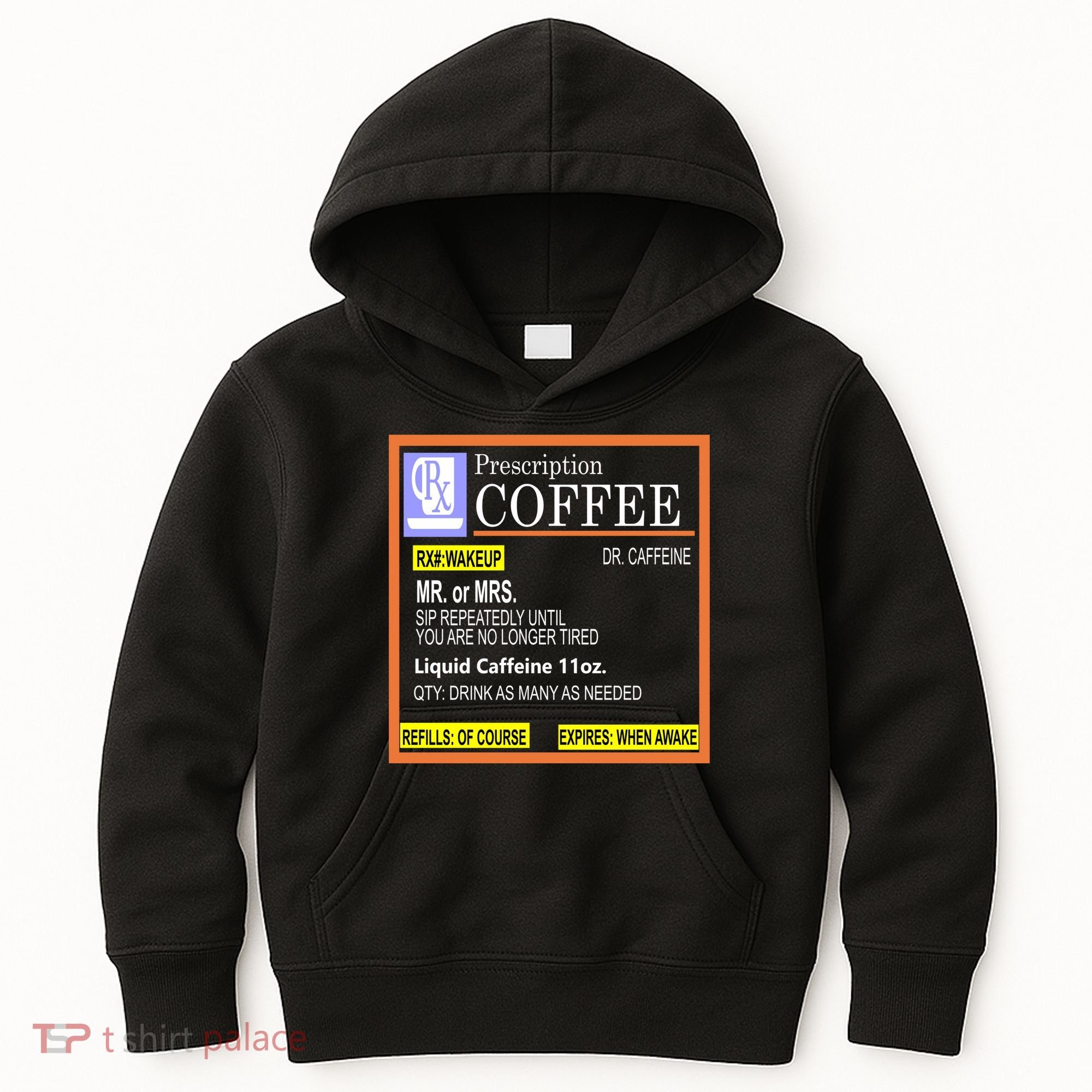 Rx Prescription Coffee Dr Caffeine Funny Kids Hoodie