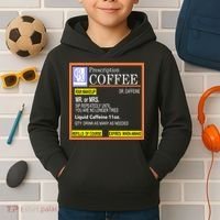 Rx Prescription Coffee Dr Caffeine Funny Kids Hoodie thumb 2