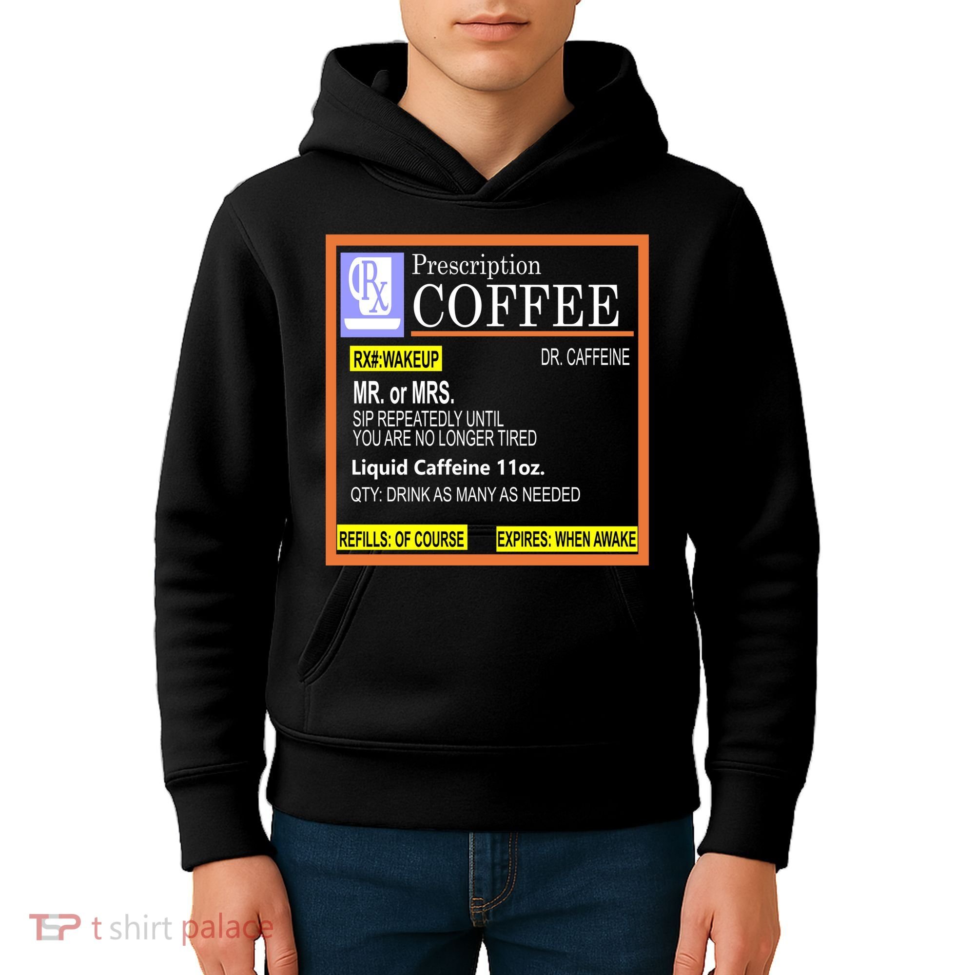 Rx Prescription Coffee Dr Caffeine Funny Kids Hoodie
