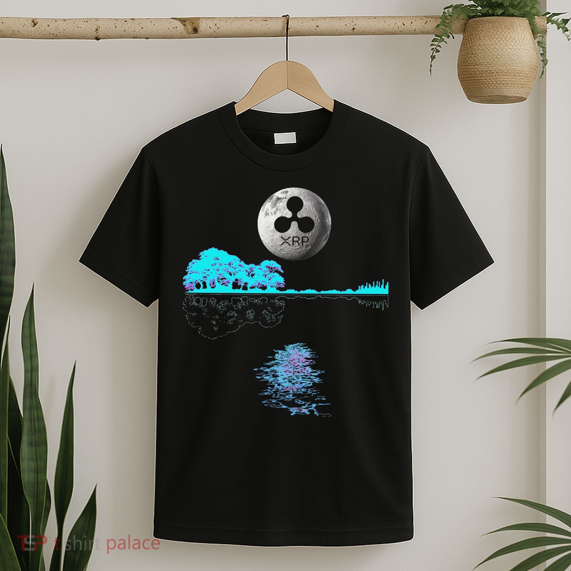 Ripple Xrp Guitar Lake Moon Ripple Hodler T-Shirt