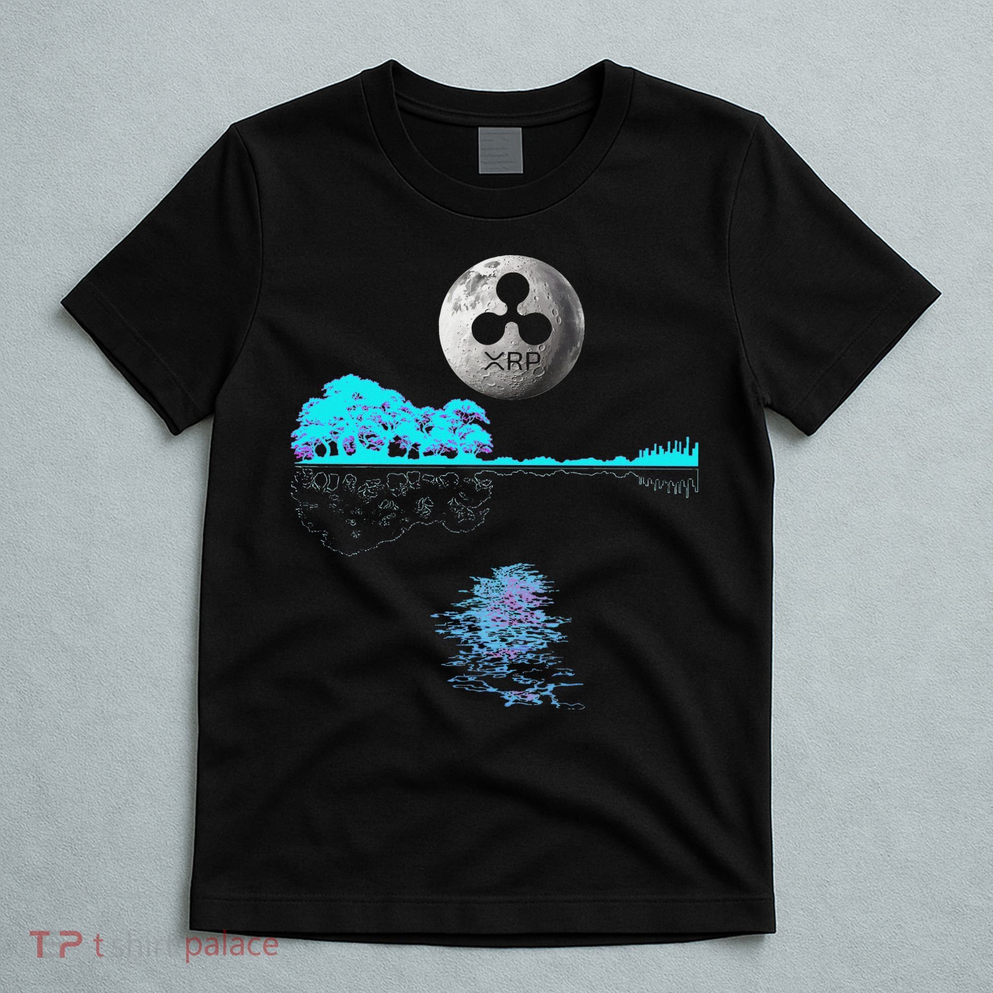 Ripple Xrp Guitar Lake Moon Ripple Hodler T-Shirt