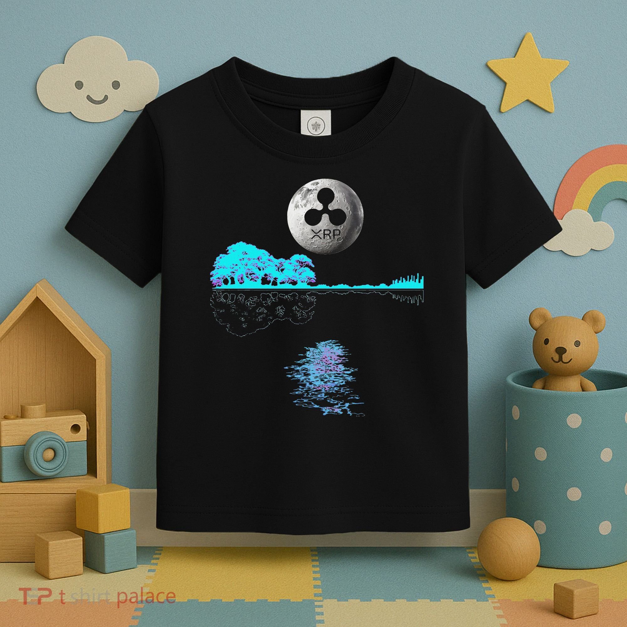 Ripple Xrp Guitar Lake Moon Ripple Hodler Toddler T-Shirt