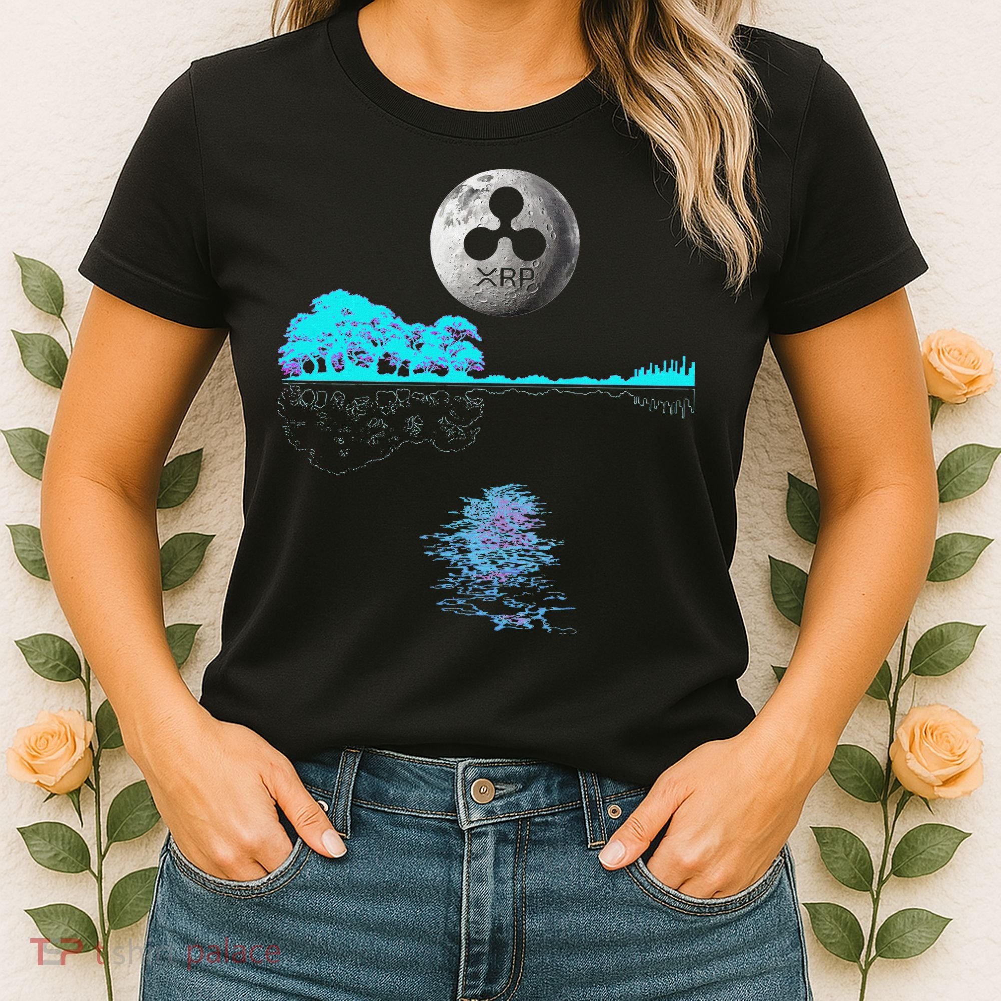 Ripple Xrp Guitar Lake Moon Ripple Hodler Women's T-Shirt