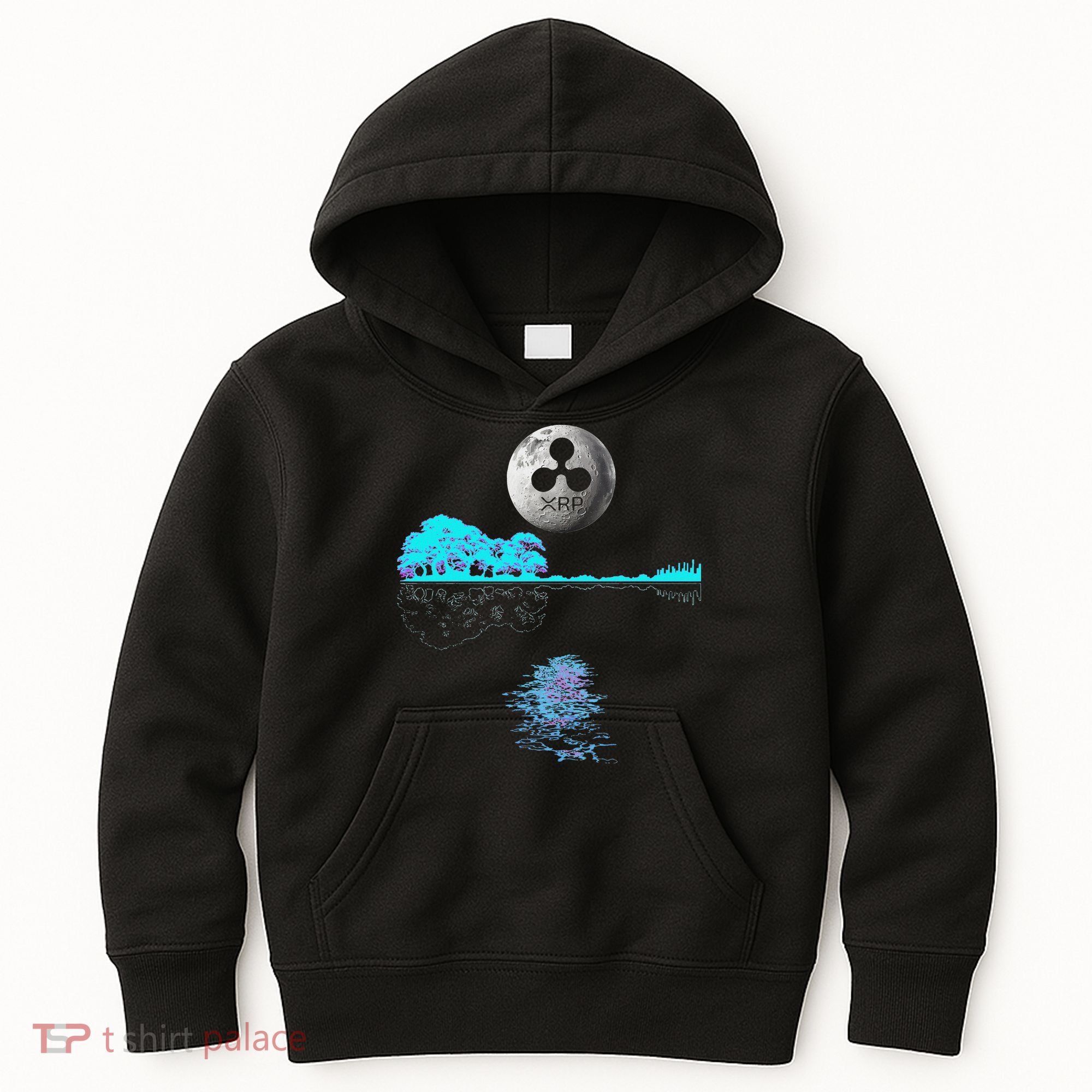 Ripple Xrp Guitar Lake Moon Ripple Hodler Kids Hoodie