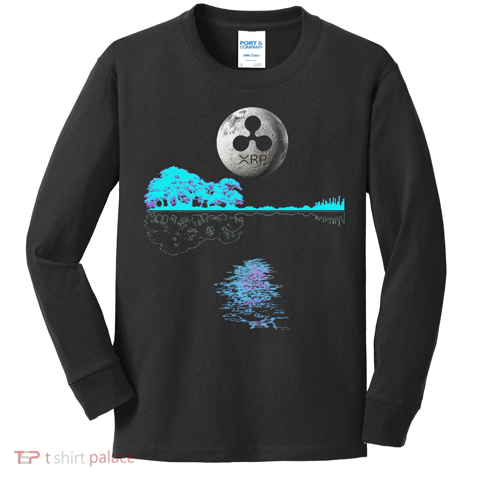Ripple Xrp Guitar Lake Moon Ripple Hodler Kids Long Sleeve Shirt