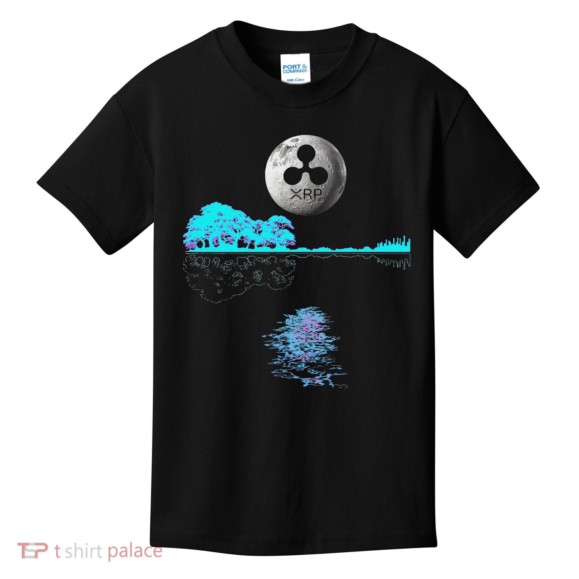 Ripple Xrp Guitar Lake Moon Ripple Hodler Kids T-Shirt