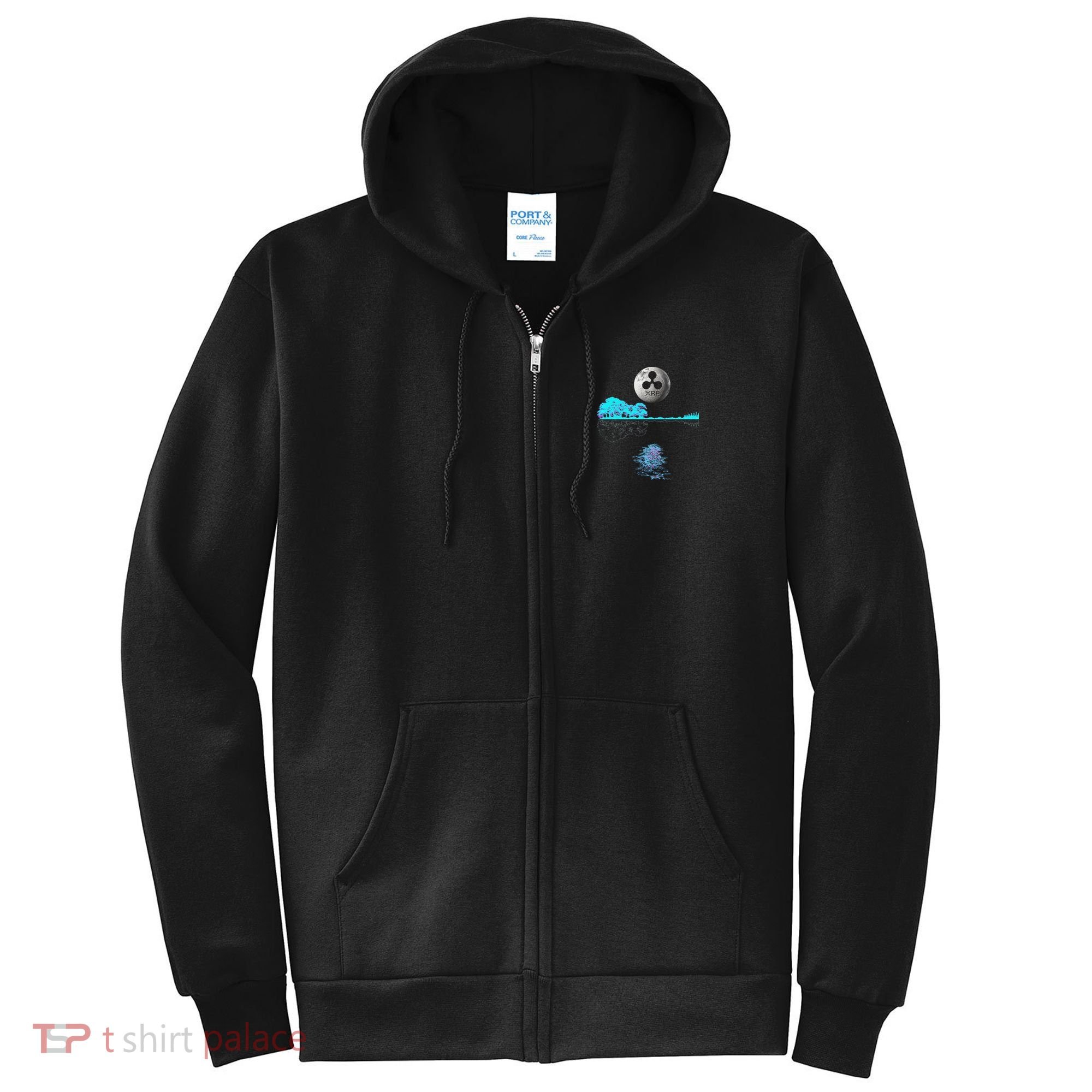 Ripple Xrp Guitar Lake Moon Ripple Hodler Full Zip Hoodie